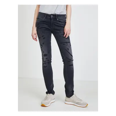 Tmavě šedé dámské slim fit džíny Pepe Jeans - Dámské