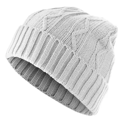 Čepice Beanie Cable Flap - bílá