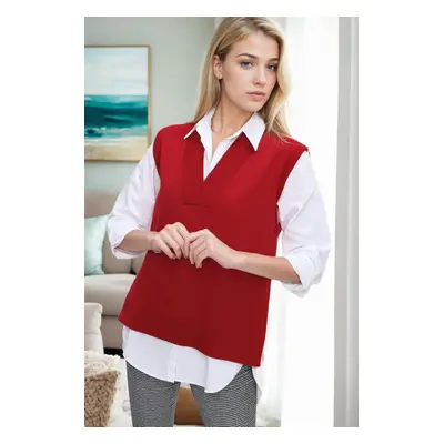 32632 Dewberry Knitwear Womens Sweater-RED