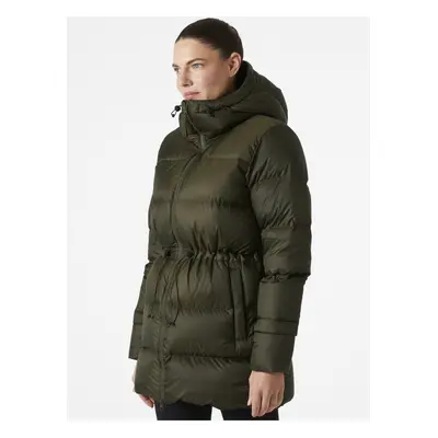 Khaki dámská zimní prošívaná péřová bunda HELLY HANSEN W ESSENCE - Dámské