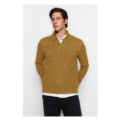 Trendyol Camel Unisex Slim Fit Wool Half Turtleneck Knitwear Sweater