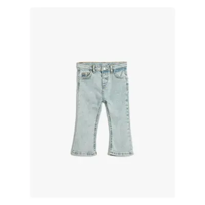 Koton Baby Girl Bell-bottom Jeans Pants Pocket Cotton - Flare Jean