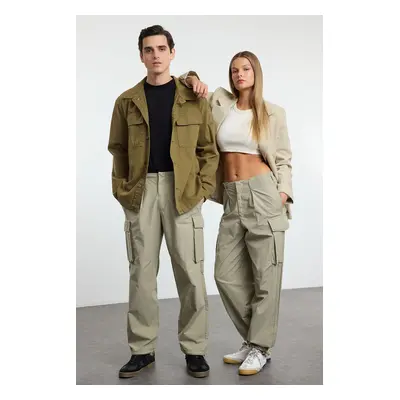 Trendyol Light Khaki Unisex Cargo Parachute Leg Tie Detail Trousers