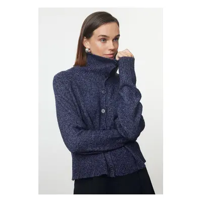 Trendyol Navy Blue Soft Texture Gradient Knitwear Cardigan