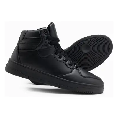 Ombre Men's insulated sneaker boots with high upper - black