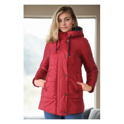 Z6660 DEWBERRY WOMEN'S COAT-BURGUNDY-1