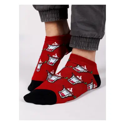 Yoclub Man's Ankle Funny Cotton Socks Patterns Colours