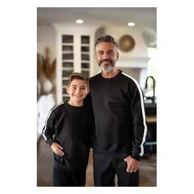 Trendyol Black Boy Father-Son Printed Knitted Mini Me Sweatshirt