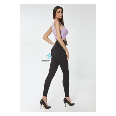 Bas Bleu AMPARO women's leggings with inserts on the inside of the thighs and Push-Up effect