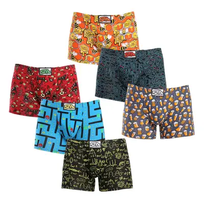 6PACK pánské boxerky Styx long art klasická guma vícebarevné