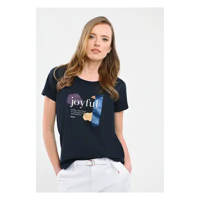 Volcano Woman's T-Shirt T-JOYFULL Navy Blue