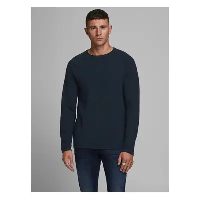 Tmavě modrý pánský basic svetr Jack & Jones Ehill - Pánské