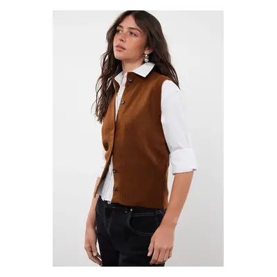 Trendyol Limited Edition Brown Soft Texture Knit Vest