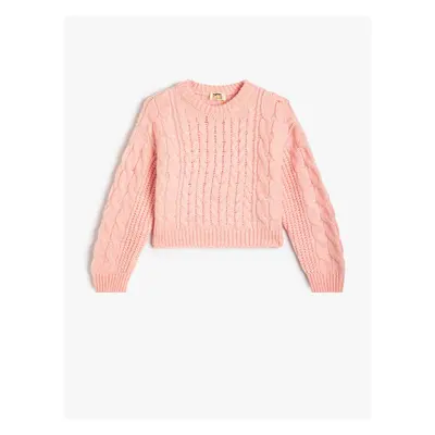 Koton Knitted Sweater Round Neck Long Sleeve Soft Texture