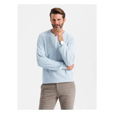 Ombre Men's mélange structured knit sweater - blue