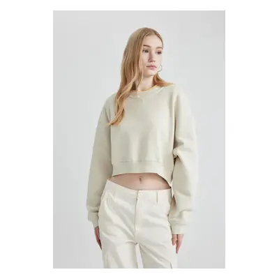 DEFACTO Coool Crop Basic Sweatshirt