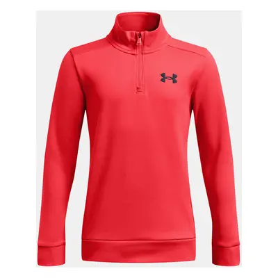 Chlapecká mikina Under Armour UA Armour Fleece 1/4 Zip-RED - Kluci