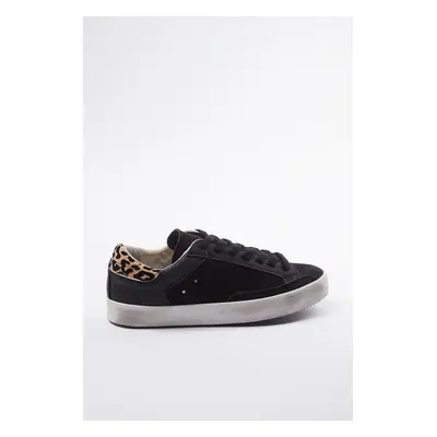 Trendyol Black Leopard Detailed Retro Women's Sneakers