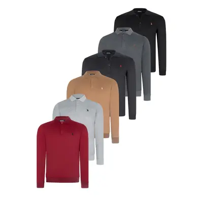 SET OF SIX V4007 DEWBERRY MEN'S SWEATSHIRT-BLACK-NAVY-ANTHRACITE-GREY-BURGUNDY-CAMEL