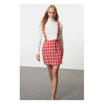 Trendyol Red Plaid / Checkered Mini Woven Dress