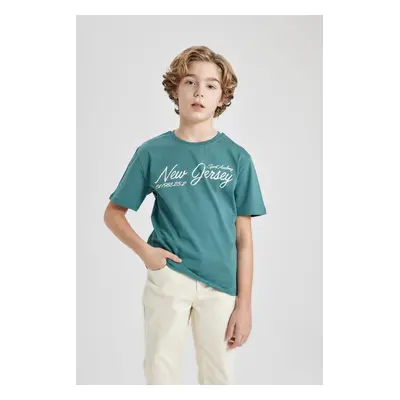 DEFACTO Boys' Crew Neck Printed Short Sleeve T-Shirt