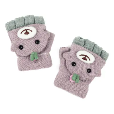 Art Of Polo Kids's Gloves Rk22249-1 Light Grey/Light Pink