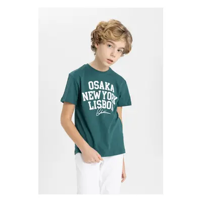 DEFACTO Boys' Crew Neck Printed Short Sleeve T-Shirt