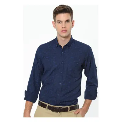 G690 DEWBERRY MEN'S SHIRT-NAVY BLUE