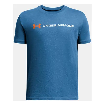 Under Armour Tričko UA B LOGO WORDMARK SS-BLU - Kluci