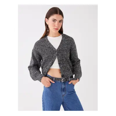 LC Waikiki V-Neck vzorovaný dlouhý rukáv Dámský úplet Cardigan