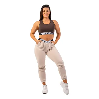 Dámské tepláky Nebbia Iconic Mid-Waist Sweatpants cream