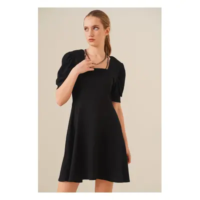 Bigdart Square Neck Knitted Dress - Black