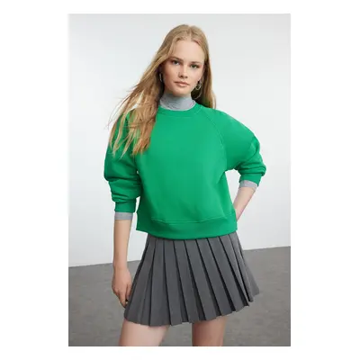 Trendyol Green Rib Detailed Crew Neck Regular/Normal Fit Knitted Sweatshirt