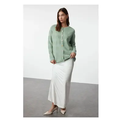 Trendyol Mint Towel Textured Knitwear Cardigan