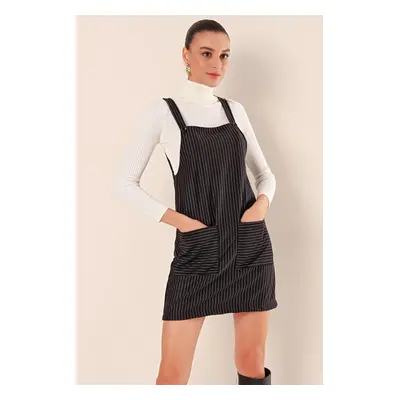 Bigdart Mini Overalls Dress - Black