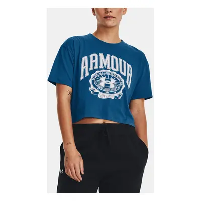 Under Armour Tričko UA COLLEGIATE CREST CROP SS-BLU - Dámské