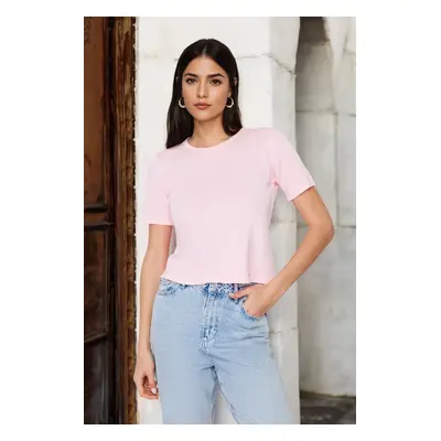 Trendyol Pink Crew Neck Knitwear T-Shirt