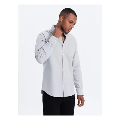 Ombre Oxford REGULAR men's fabric shirt - grey