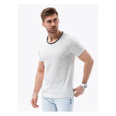 Ombre Men's t-shirt with raw finish - ecru