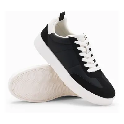 Ombre Men's old-school sneakers on thick sole - black