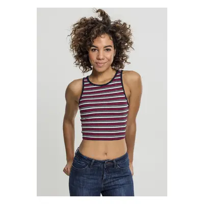 Dámské tričko Rib Stripe Cropped Top bílá/námořnická/ohnivá červená