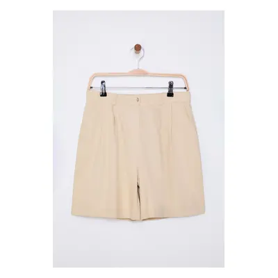 Trendyol Beige Linen Look Regular Boy City Shorts