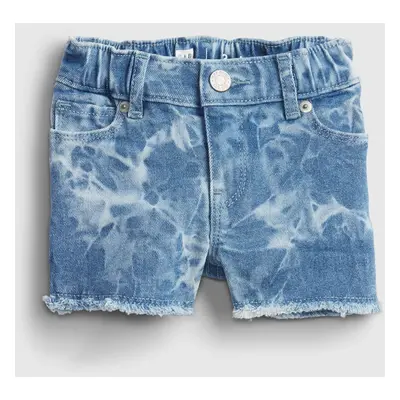 GAP Dětské kraťasy elasticized pull-on tie-dye denim shortie shorts wi - Holky