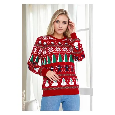 88147 Dewberry Christmas Womens Sweater-RED-1