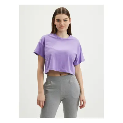 Fialové crop top tričko Noisy May Alena - Dámské