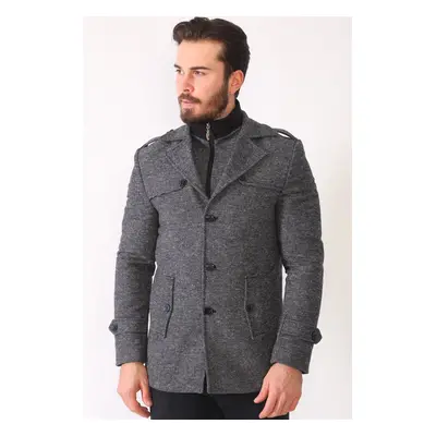 K7542 DEWBERRY MEN'S COAT-DOTTED BLACK