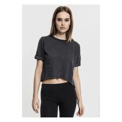 Dámské Cropped Burnout Short Sleeve Crew tmavě šedá