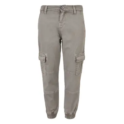 Boys Washed Cargo Twill Jogging Kalhoty šedé