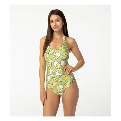 Aloha From Deer Woman's Eggcado Open Back Swimsuit SSOB AFD357