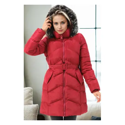 Z6768 DEWBERRY WOMEN'S COAT-BURGUNDY-1